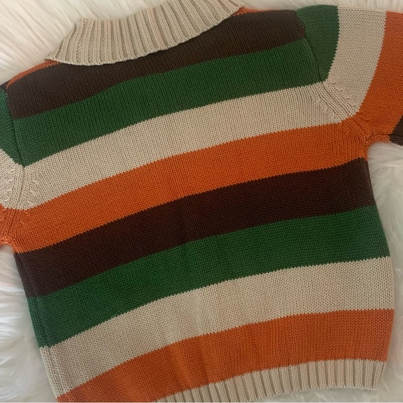 SCARCE NWT Gymboree Baby Boy 12-18 Sweater Cardigan Buttons Orange Green Brown - Picture 2 of 7